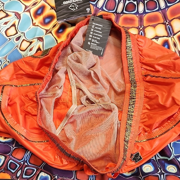 Vibrant Orange Men's Swim Trunks - Picture 4 of 12